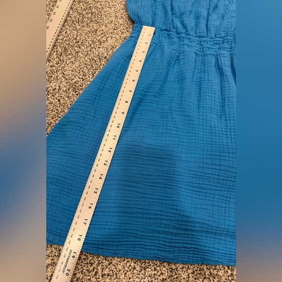 Michael Stars Josephine Blue Sleeveless Cotton Gauze Mini Above the Knee Dress - Picture 13 of 14